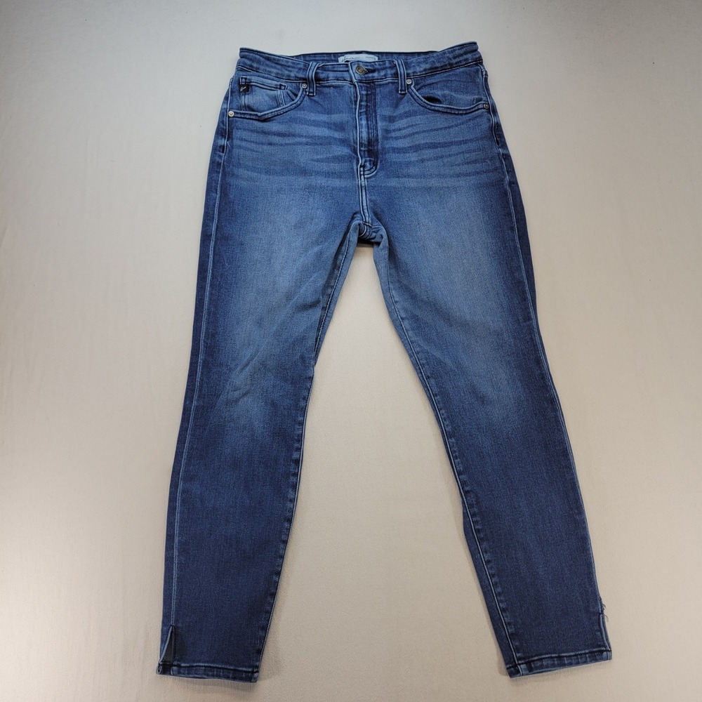 KanCan Curvy Skinny Jeans Womens 30 Blue High Rise Ankle Slit 220126